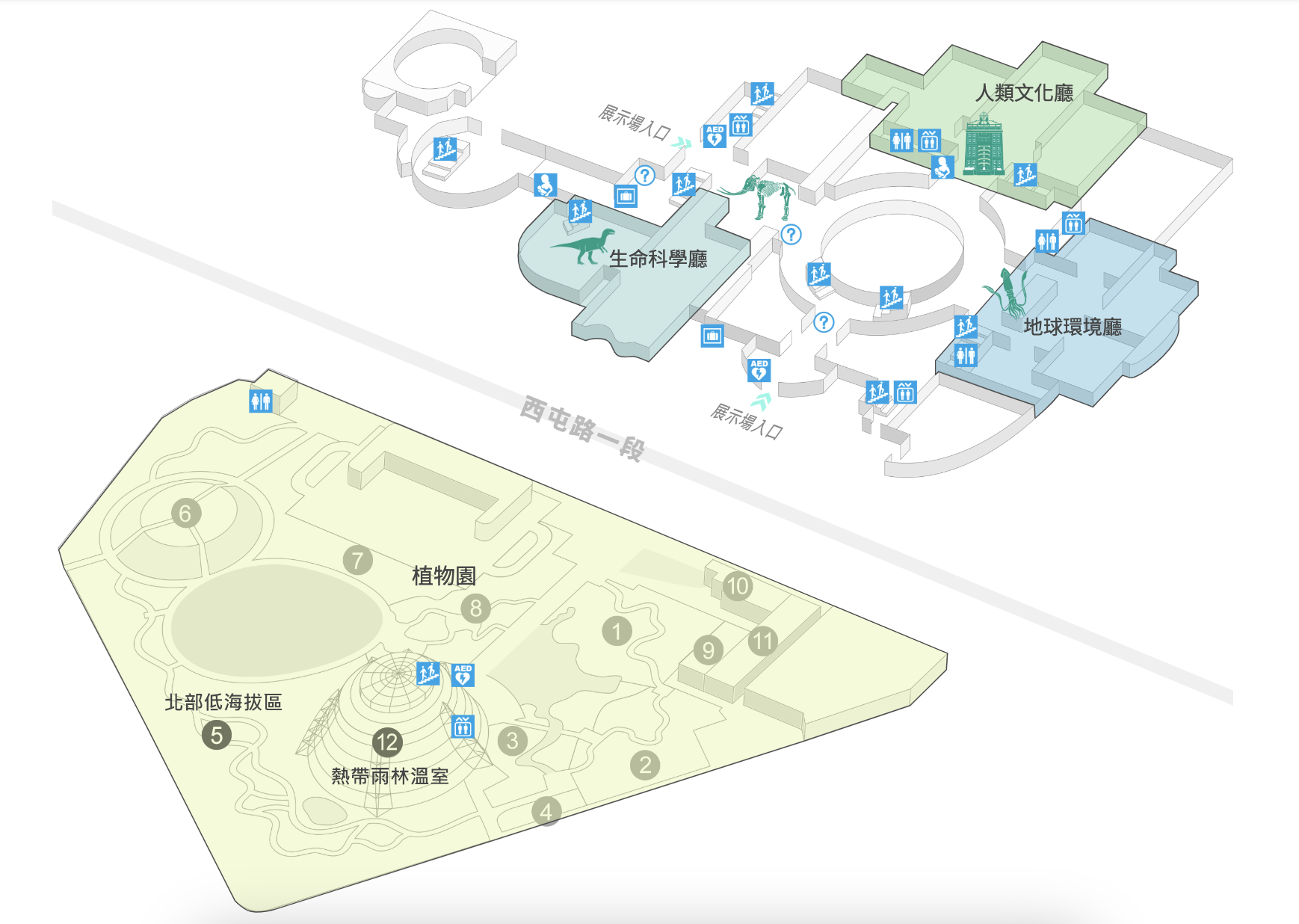 科博館展區平面圖